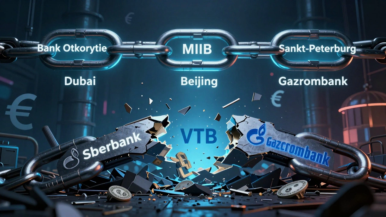 Разорванная цепь SWIFT: три российских банка остаются подключены, остальные — разрушены.