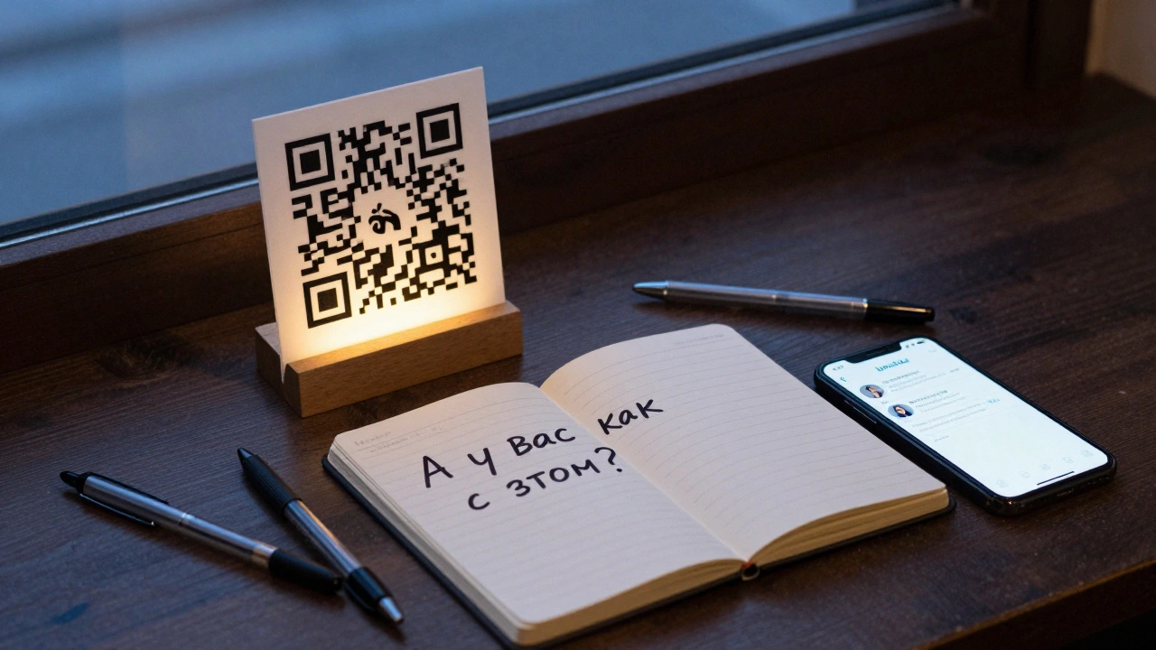 Уголок форума: QR-код и запись 'А у вас как с этим?' — начало настоящей деловой связи.