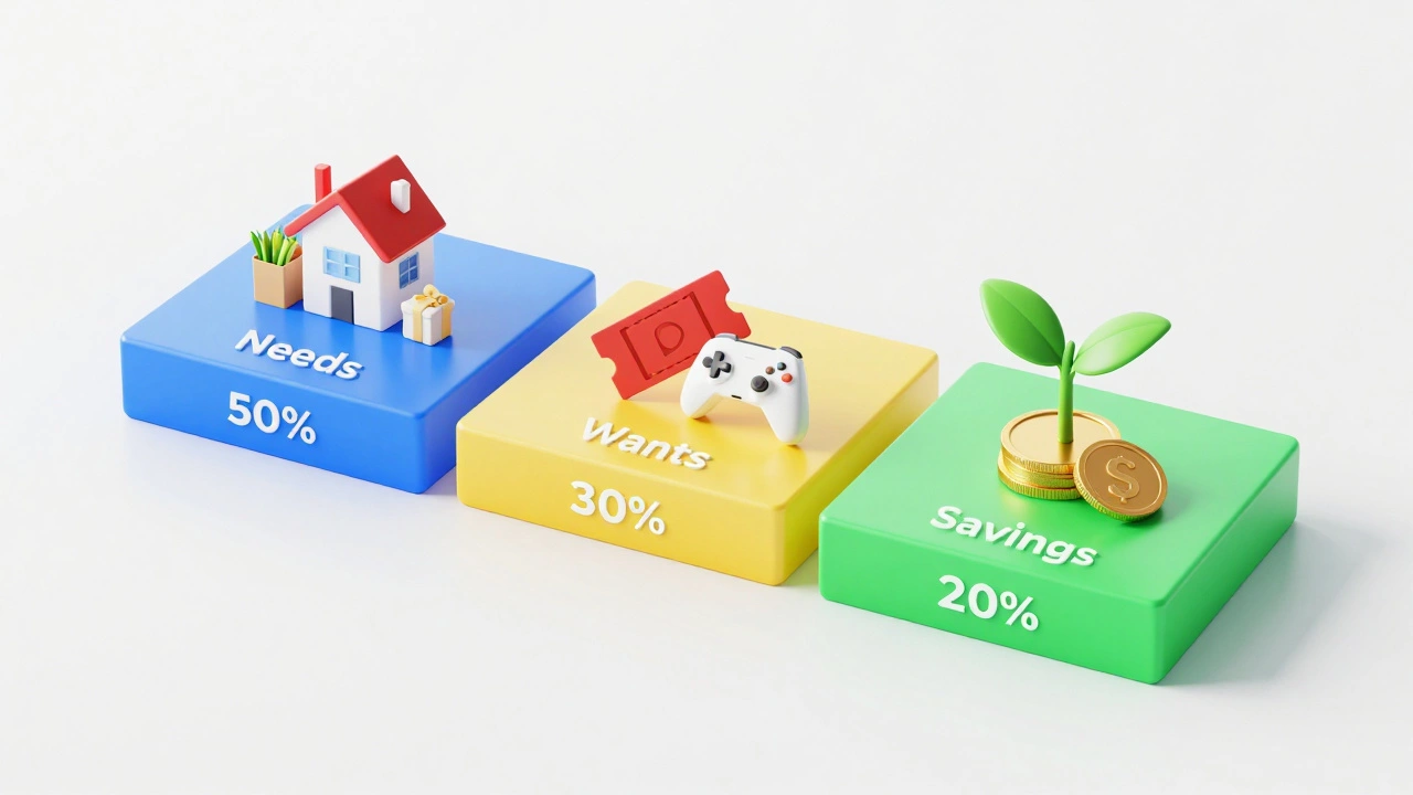 Изометрическая схема распределения бюджета по правилу 50/30/20