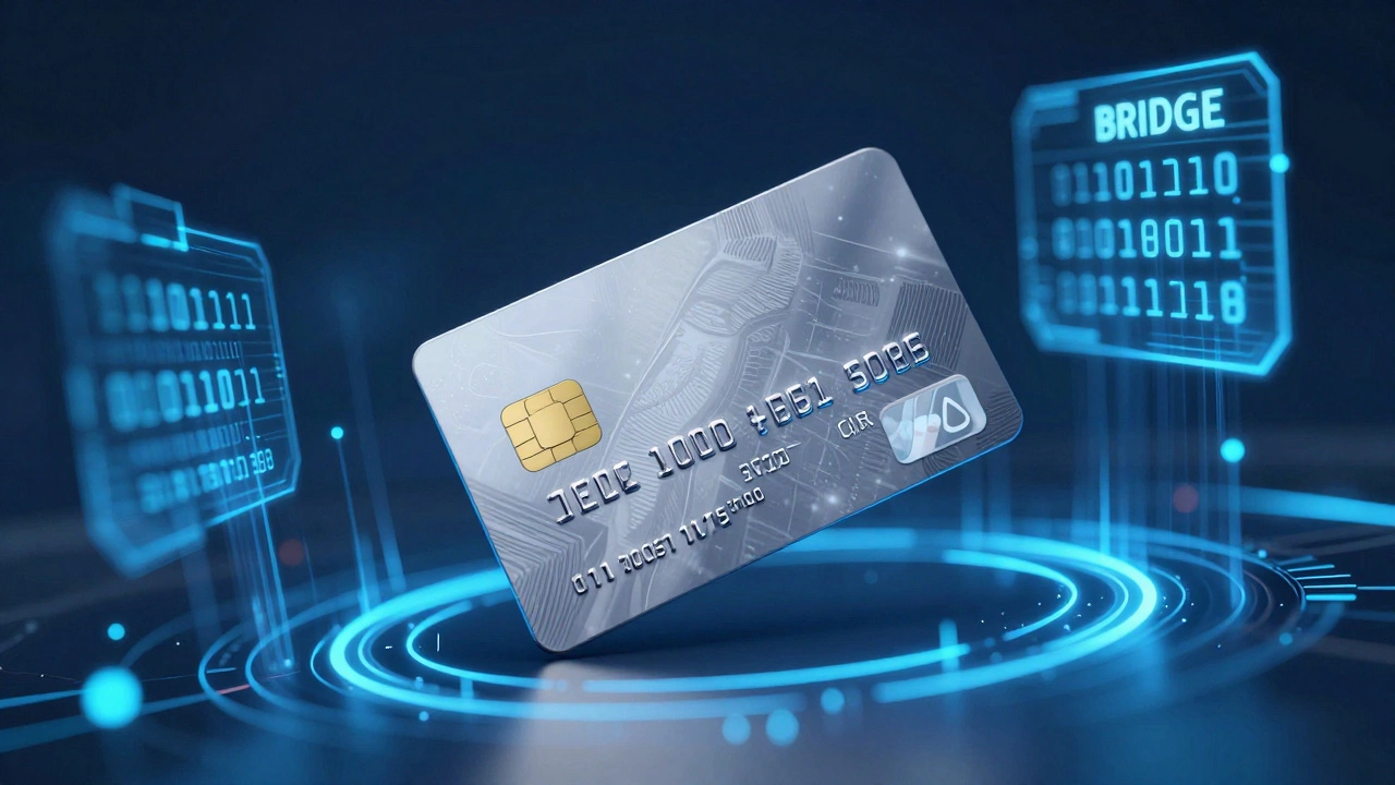 Кредитная карта в цифровом пространстве с данными кредитного рейтинга