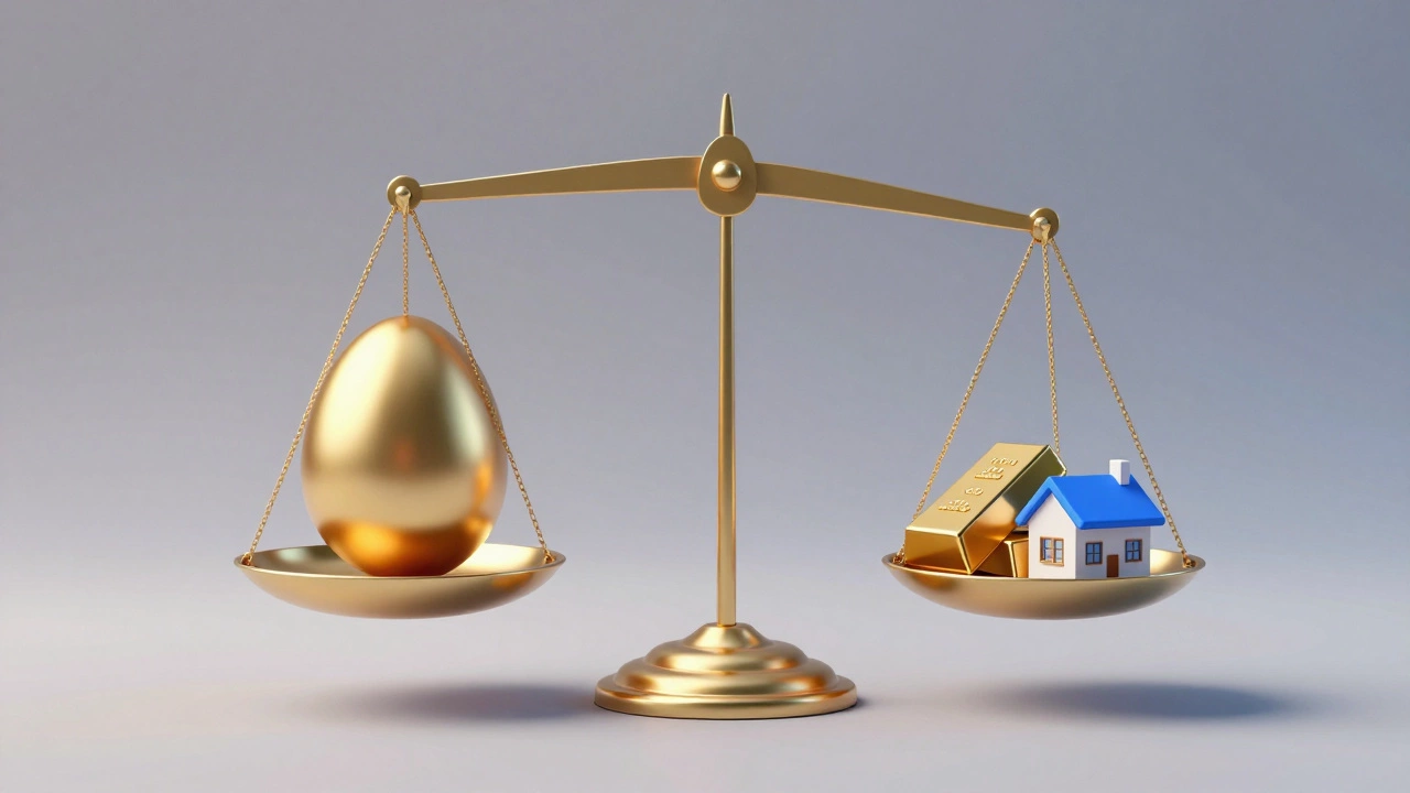 Метафора диверсификации активов на весах