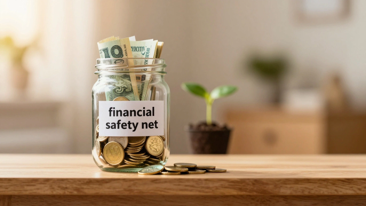 Стеклянная банка с накоплениями как символ финансовой подушки безопасности